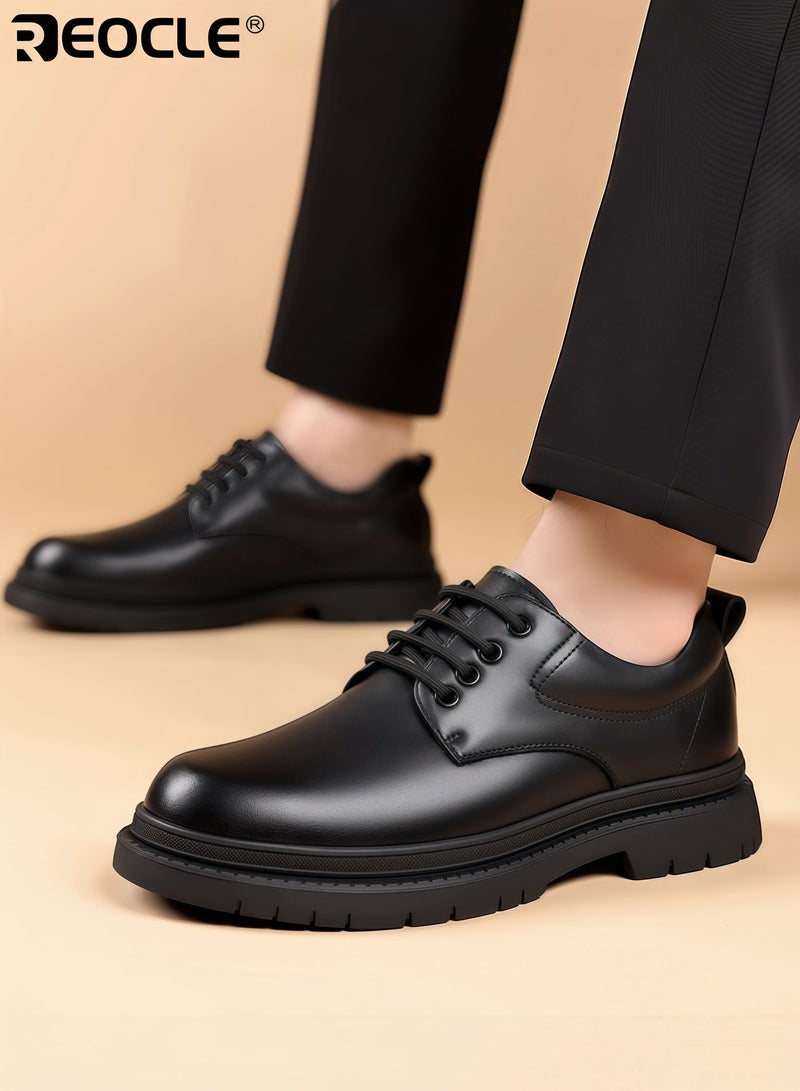 ريوكل أحذية رجال الأعمال بتصميم جلدي وميزة مقاومة للماء، أحذية رسمية مع نعل خفيف لحفلات الزفاف والموضة في العمل - Image 2